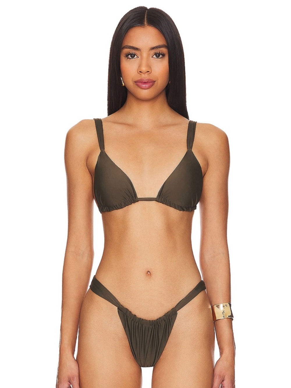 Faithful the brand Olive Green Triangle Bikini Set medium